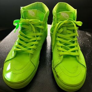 Vans Sk8-hi high top mono canvas neon green
